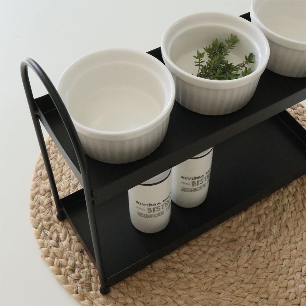 Etagere Kitchen schwarz aus Metall schmale Metalletagere Gewürzregal Badablage