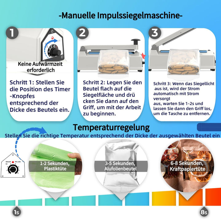HeiGuno Heisssiegelgerät folienschweissgerät tüten schweissgerät verschweissgerät tüten verschweisse