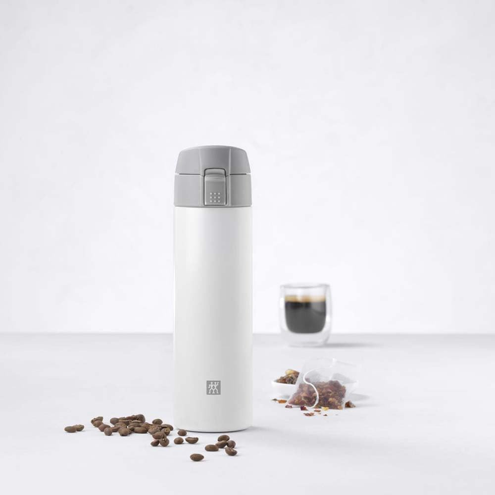 ZWILLING Thermo Thermoflasche, 450 ml, Auslaufsicher, Doppelwandisolierung, Edelstahl, Weiss Weiss 4