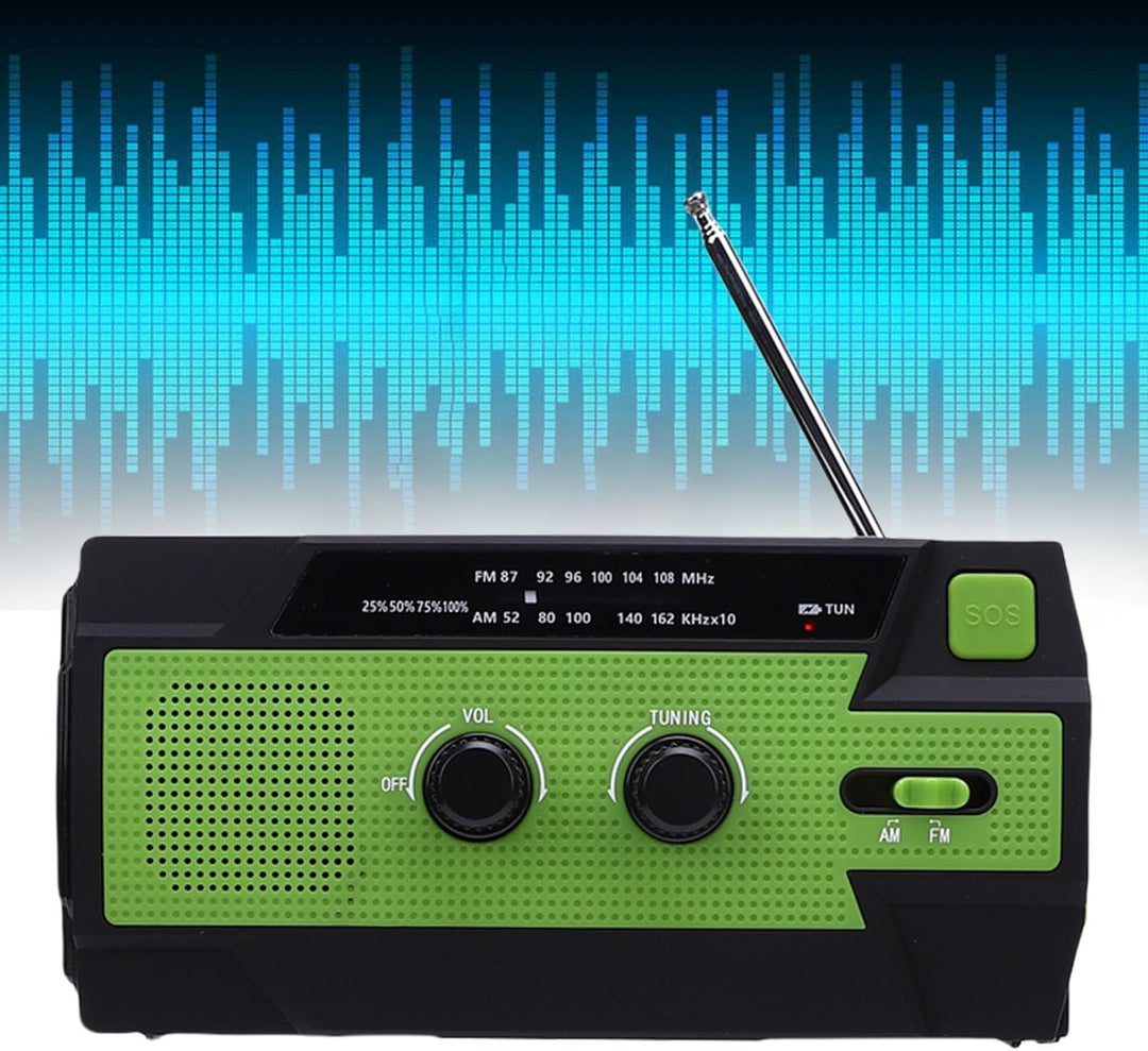 TOPINCN Notfallradio, 4000 MAh Handkurbel, Tragbares Solarradio, Wetterradio, Taschenlampe, Notstrom