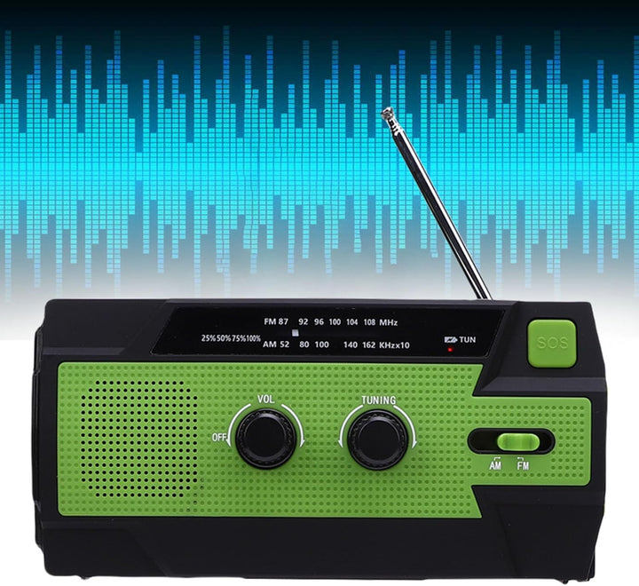 TOPINCN Notfallradio, 4000 MAh Handkurbel, Tragbares Solarradio, Wetterradio, Taschenlampe, Notstrom