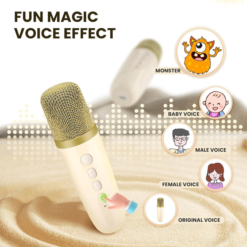 BONAOK Mikrofon Karaoke Maschine 2 Mikrofon, Bluetooth Karaokemaschinen für Kinder Erwachsene, Tragb