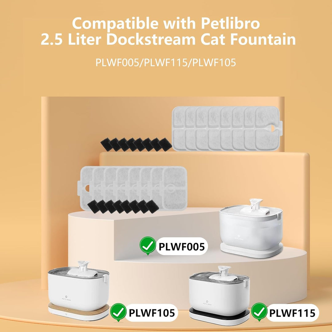32 Stück Katzenbrunnen Filter für Petliibro Filter PLWF105/PLWF115/PLWF005 Cat Water Fountain,Petlib
