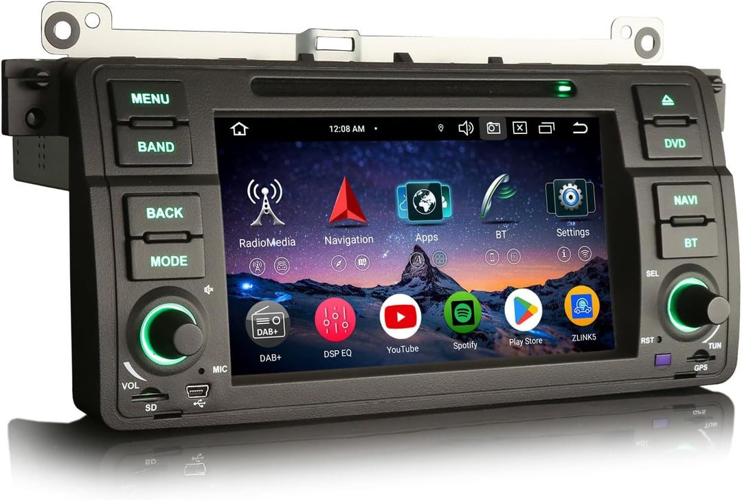 Erisin 7 Zoll 8-Kern 4GB+64GB Android 14 Autoradio Bluetooth GPS Navigation für BMW 3er E46 M3 Rover