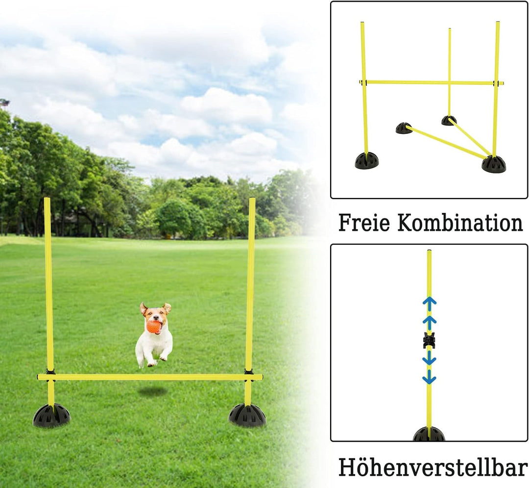 HENGMEI Agility Grid Set Sprungstangen Set Hürdenset Trainingshilfe Training für Hürdenparcours und