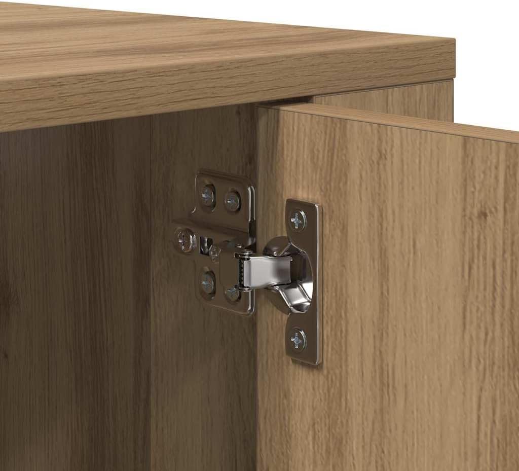 vidaXL Wandmontiertes TV-Regal Eiche handwerklich 80 x 34,5 x 40 cm, Rustikaler Wandschrank, robuste