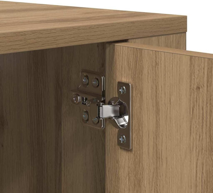 vidaXL Wandmontiertes TV-Regal Eiche handwerklich 80 x 34,5 x 40 cm, Rustikaler Wandschrank, robuste