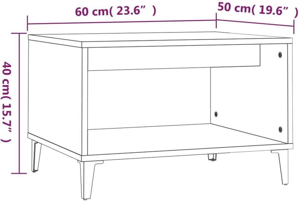 WIFESE 60x50x40 cm Couchtisch Beistelltisch Wohnzimmertisch Kleiner Tisch Wohnzimmer Coffee Table Co