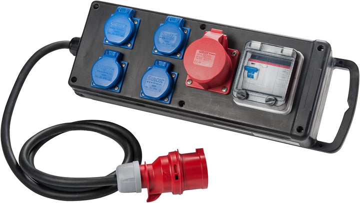SIROX® Vollgummi Verteilerbox "GOTHA" mit FI-Schalter