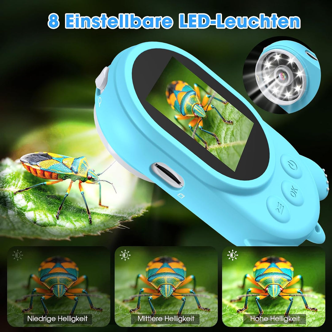 Mikroskop für Kinder - Digital Lupe Kinder mit 2-Zoll LCD HD Bildschirm, Handy Kinderkamera Microsco