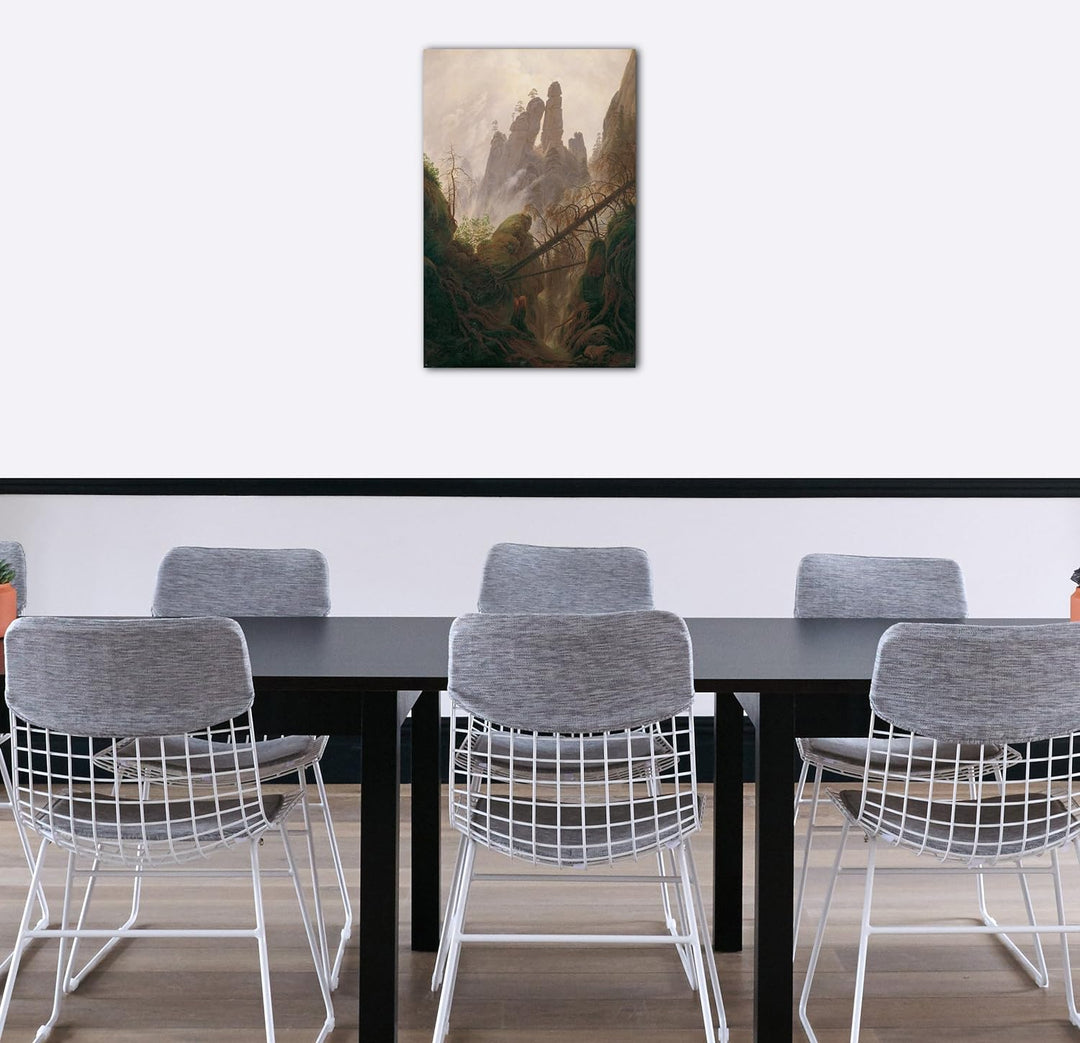 Printed Paintings Leinwand (60x80cm): Caspar David Friedrich - Felsenlandschaft im Elbsandsteinge 60