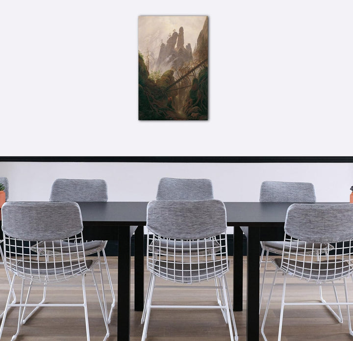 Printed Paintings Leinwand (60x80cm): Caspar David Friedrich - Felsenlandschaft im Elbsandsteinge 60