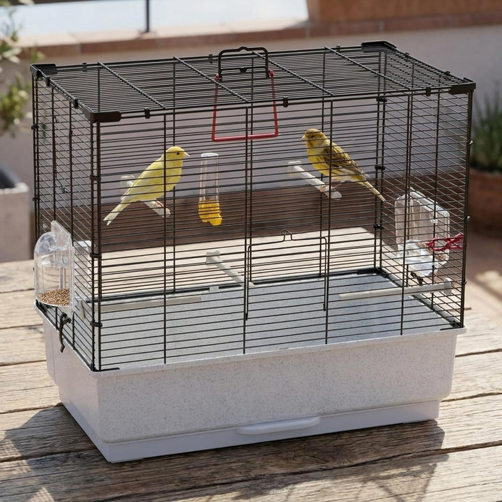 Ferplast Vogelkäfig Wellensittich Käfig Exotenkäfig, inkl. Vogelspielzeug, Vogel-Futternapf, Vogel-S