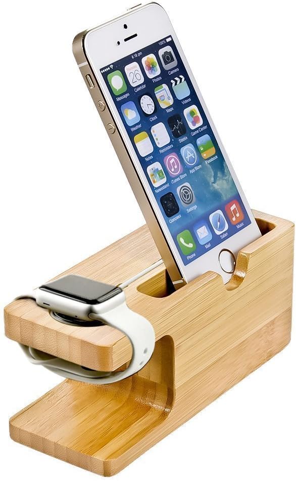 Bambus Ladestand Aufladung Docking Station/Cradle/Halter/Ladegerät Stand/Handy Halterung für iPhone