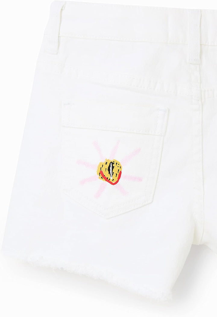 Desigual Mädchen Denim_Flowers Jeans 12 Jahre Weiss, 12 Jahre Weiss
