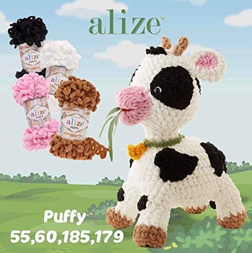 Alize 5x 100g Puffy türkische Wolle Super Bulky Chenillegarn Kuschelweich Babywolle Handstrickgarn z