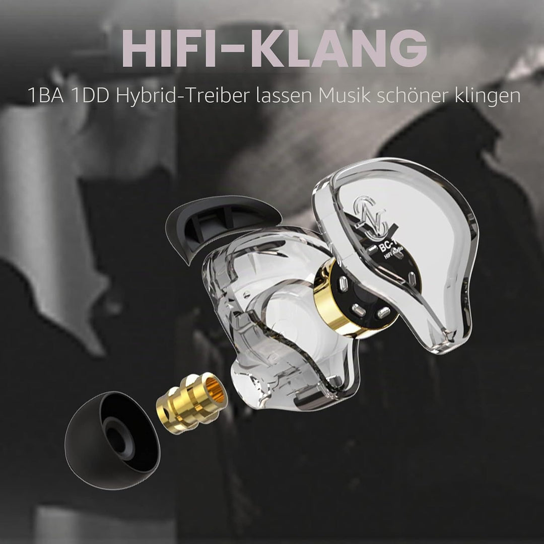 CCZ Melody Inear-Kopfhörer, kabelgebunden, Gaming-Ohrhörer, 1DD, 1BA, Hybrid-Treiber, In-Ear-Kopfhör