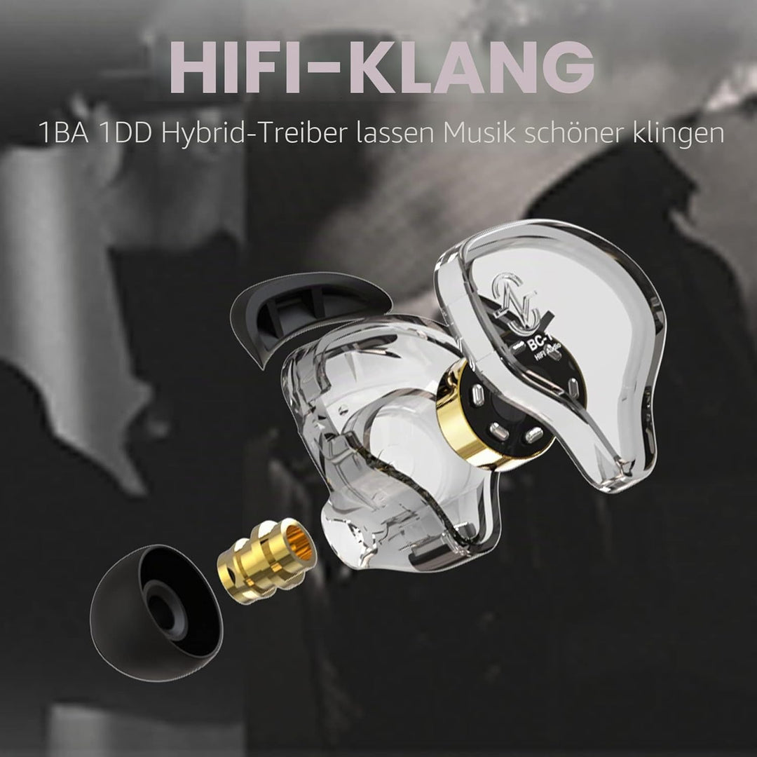 CCZ Melody Inear-Kopfhörer, kabelgebunden, Gaming-Ohrhörer, 1DD, 1BA, Hybrid-Treiber, In-Ear-Kopfhör