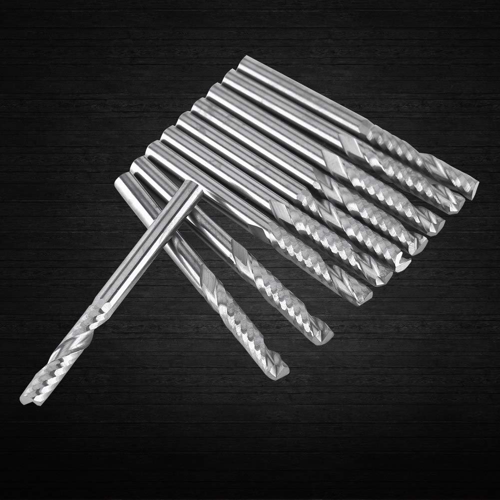 10 Stücke Hartmetall Spiral-fräser Einzelne Flöte Fräser CNC Fräser 4mm Schaft Zubehör Werkzeuge MEH