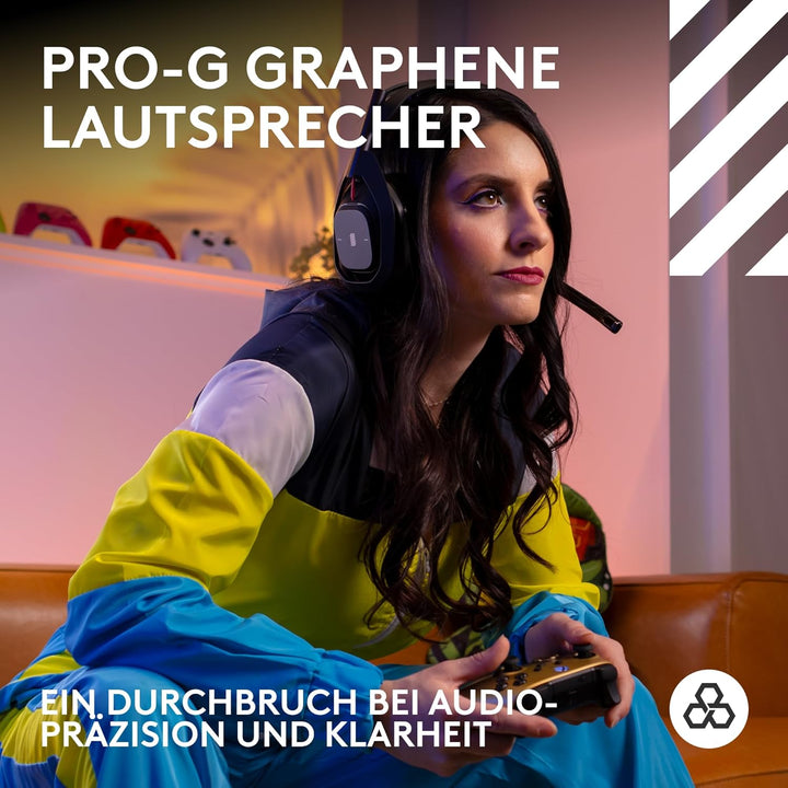 Logitech G Astro A50 LIGHTSPEED kabellose Gaming-Headset + Basisstation (Gen 5), PRO-G GRAPHENE, 3-S