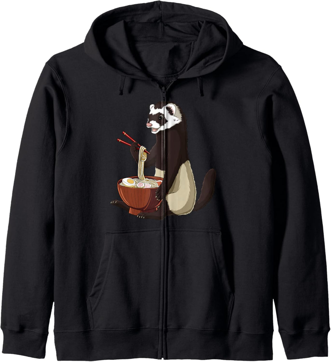 Lustiges Japan Anime Ramen Nudeln Frettchen Kapuzenjacke