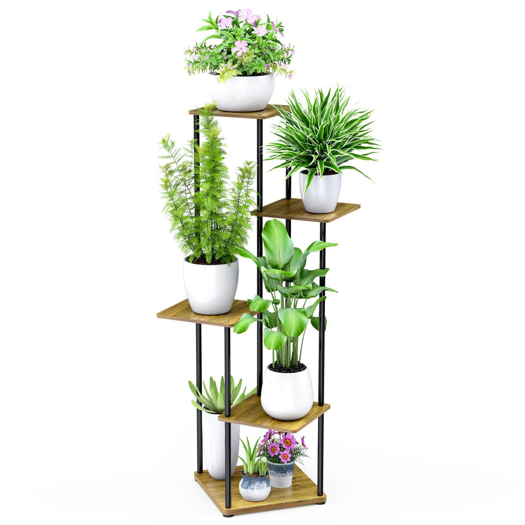 STLOVe Pflanzenständer 5 Etagen Blumenständer Innen Aussen Blumentopfständer Pflanzenregal Modernes