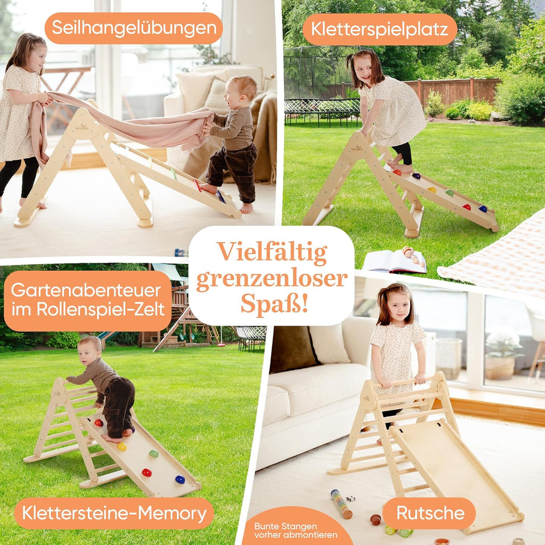 Lululearn® Kletterdreieck [Ultra-SICHER] - Ideal als Klettergerüst Indoor & Outdoor Spielzeug - Klet
