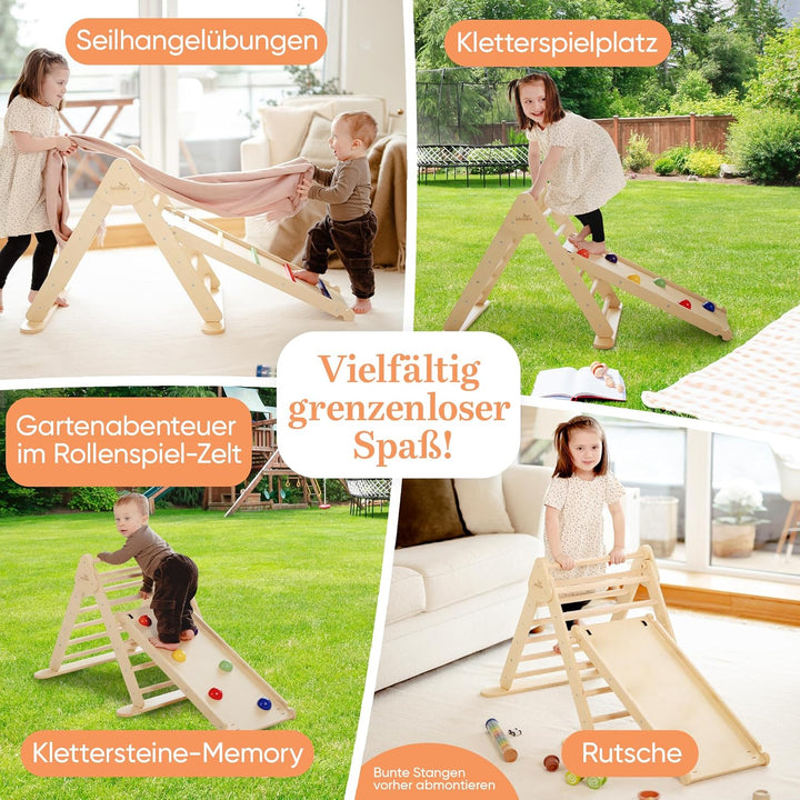 Lululearn® Kletterdreieck [Ultra-SICHER] - Ideal als Klettergerüst Indoor & Outdoor Spielzeug - Klet