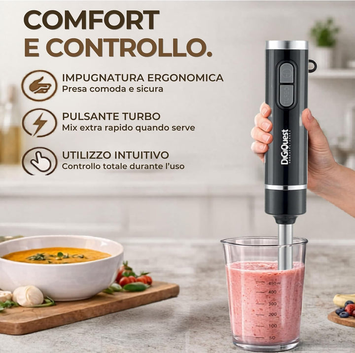 Frullatore Ad Immersione Multiuso - Handy 400 Full - 3 in 1 Digiquest