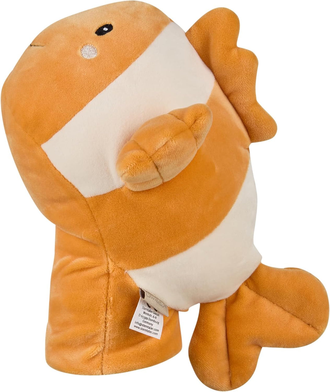 Sterntaler Handpuppe Clownfisch aus weichem Flausch, Kinder- und Babyspielzeug, wattiert mit Polyest