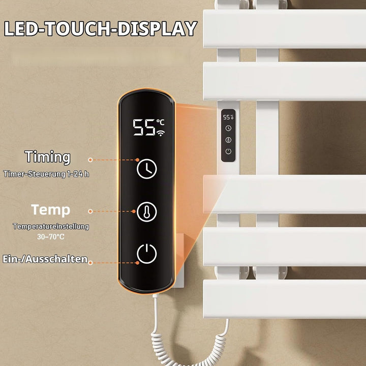 Handtuchheizkörper Elektrisch Mit Lagerregal,Handtuchtrockner Elektrisch Smart WiFi,Badheizkörper he