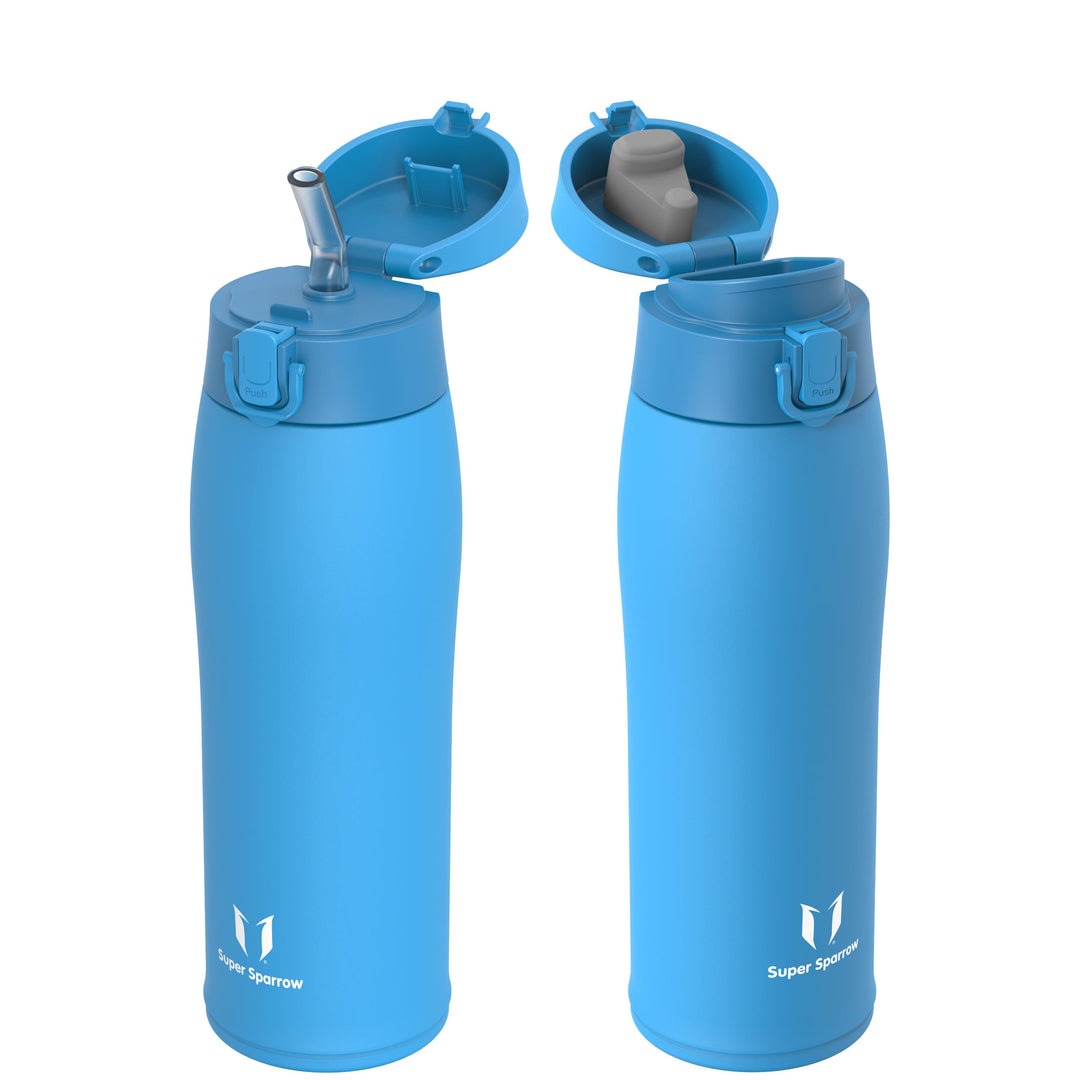 Super Sparrow Trinkflasche Edelstahl 18/8 - Trinkbecher - 750ml - BPA-Frei, Auslaufsicher Thermobech