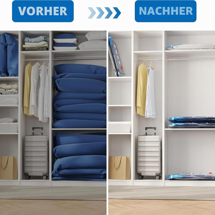 Vakuum-Aufbewahrungsbeutel, 6 XXL, platzsparende Versiegelungsbeutel, luftdichte Kompressionsbeutel