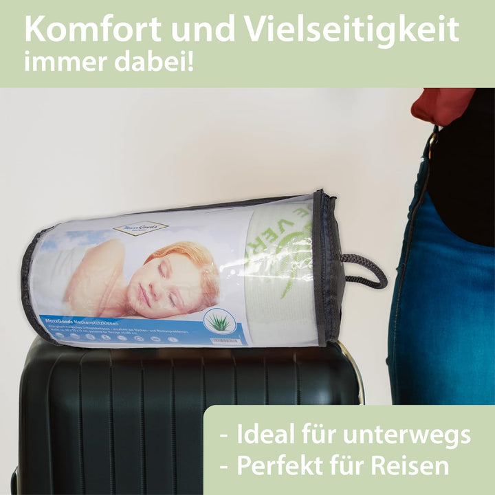 orthopädisches Kissen, Nackenstützkissen aus Visco Gelschaum mit Aloe Vera Schutzbezug &amp; Innenbezug