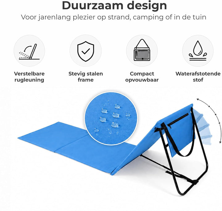 Intimo Living 2er Set Strandliege klappbar leicht – Bequeme Strandmatte mit Rückenlehne – Strandlieg
