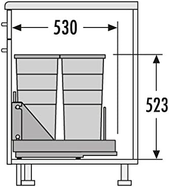 Hailo Abfallsammler Bottom-Mount 2x 29 Liter Mülleimer Abfalleimer Abfallsystem