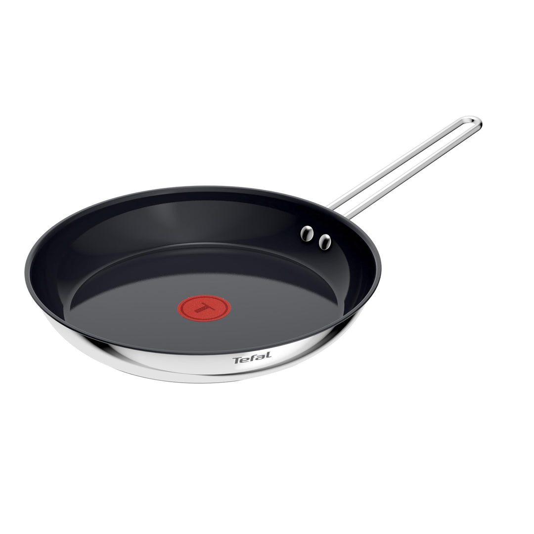 Tefal Nordica Edelstahl-Keramikpfanne 28 cm, Antihaftversiegelung, integrierter Thermo-Signal Temper