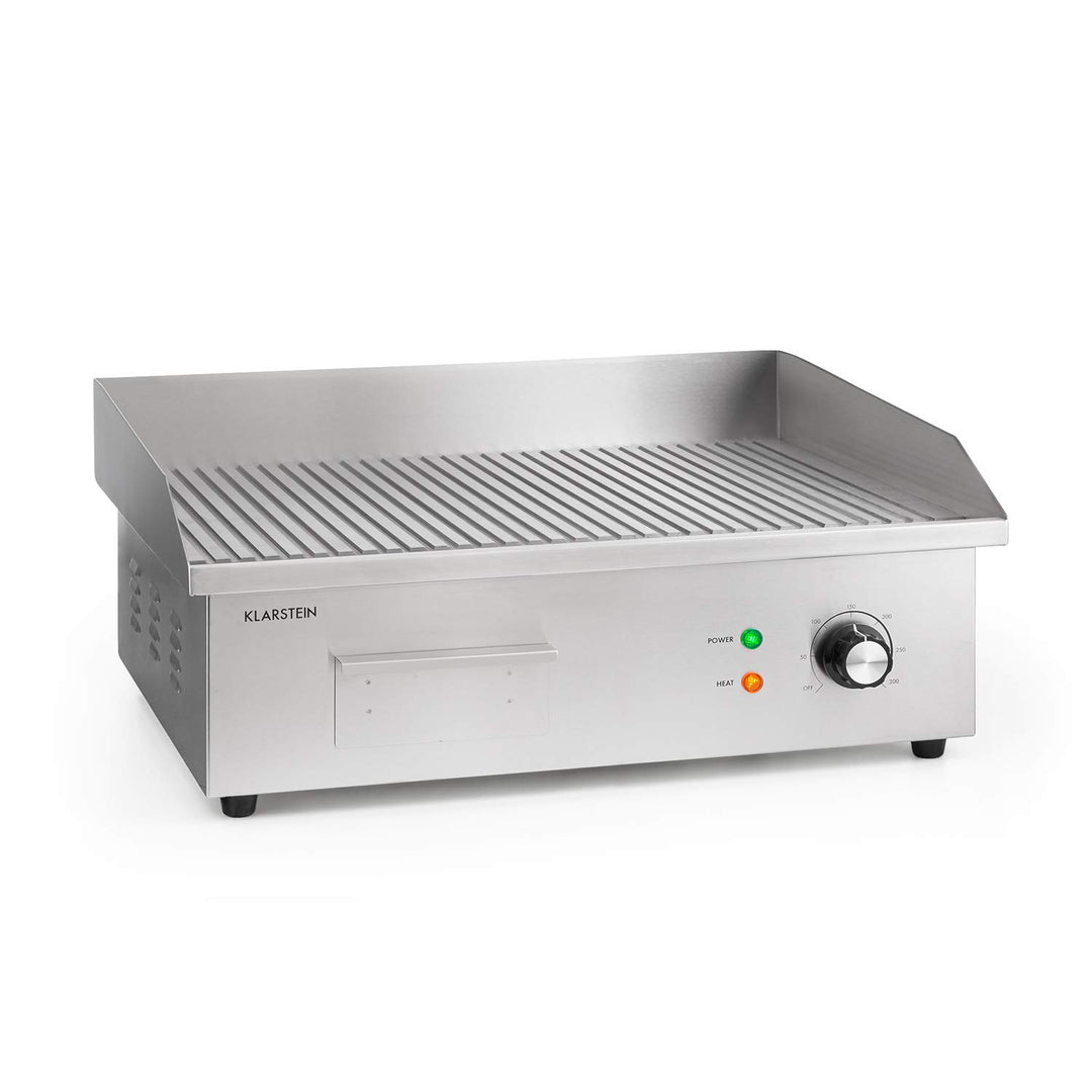 Klarstein Elektrogrill, Grillplatte, Elektrische Grillplatte, Tischgrill, Elektrogrill aus Edelstahl