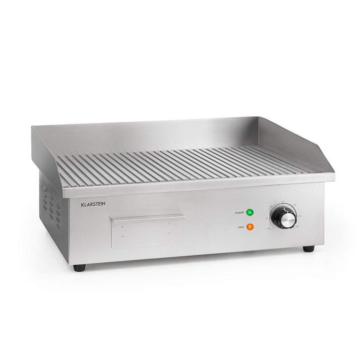 Klarstein Elektrogrill, Grillplatte, Elektrische Grillplatte, Tischgrill, Elektrogrill aus Edelstahl