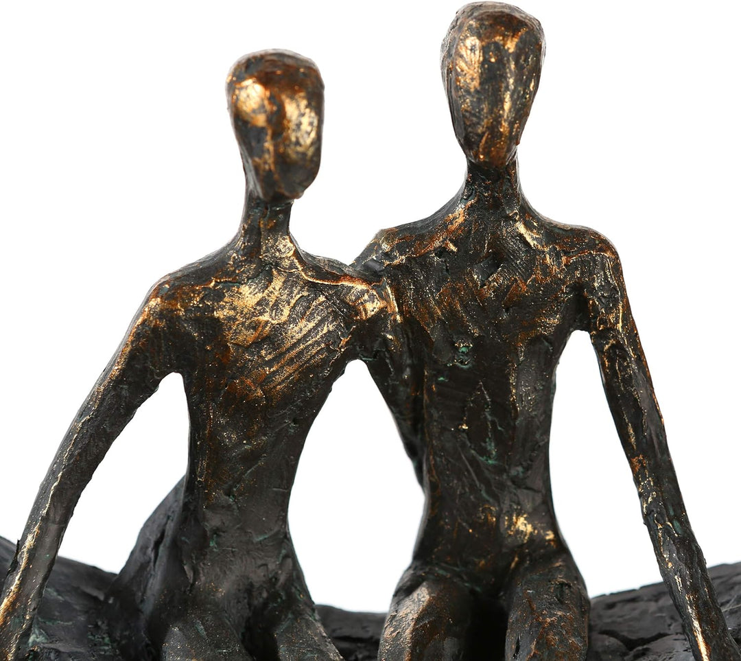 Casablanca - Skulptur Figur Moon Poly bronzefarbene Figur Basis dunkelgrau mit Zertifikat und Spruch