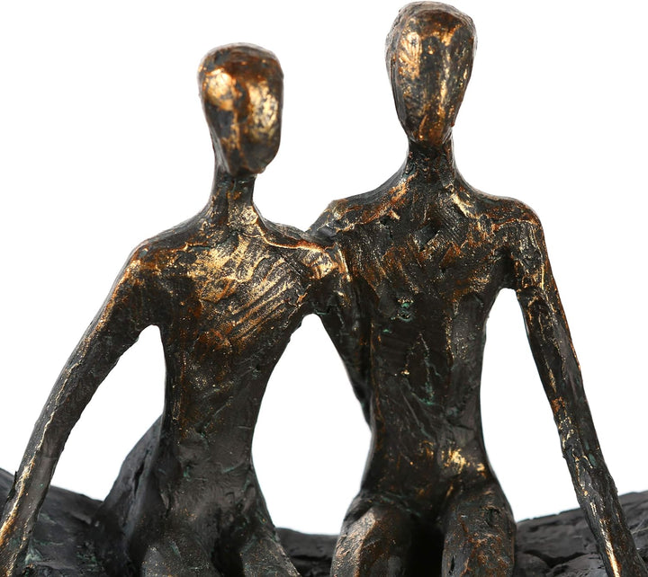 Casablanca - Skulptur Figur Moon Poly bronzefarbene Figur Basis dunkelgrau mit Zertifikat und Spruch