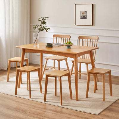 IBUYKE 4er Set Esszimmerhocker, Holzstapelstuhl mit Rutschfester Matte, Stapelhocker für Klassenzimm