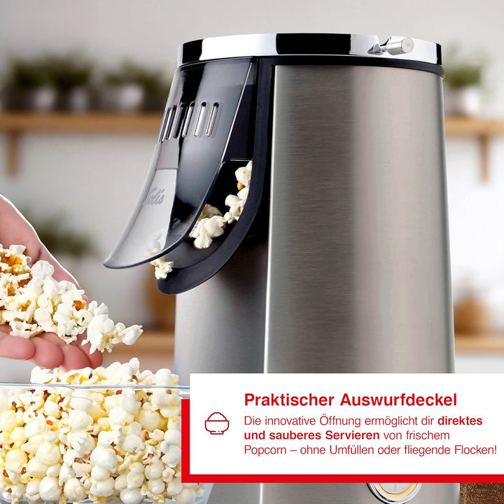 Solis Pop & Fun Popcornmaschine – schnelle & geräuscharme Zubereitung, Edelstahl, 2-in-1 Butterschme
