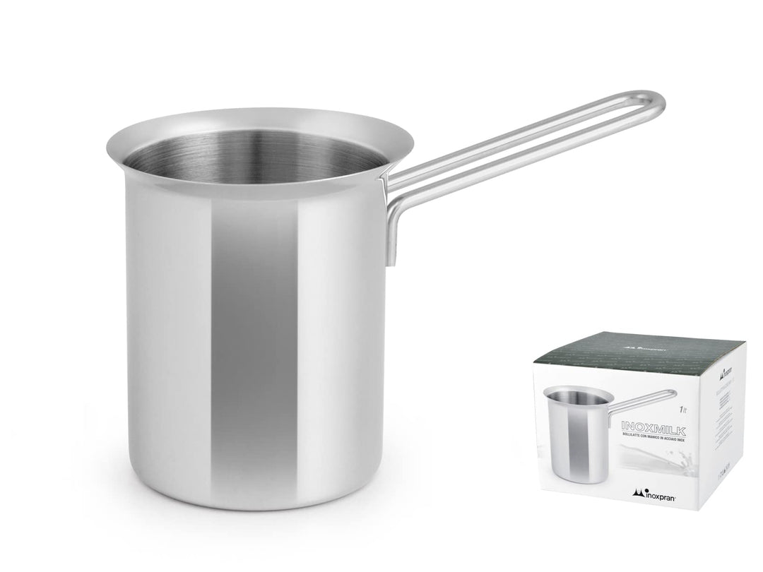 9610 Milchtopf Griff lang, Stahl, Grau