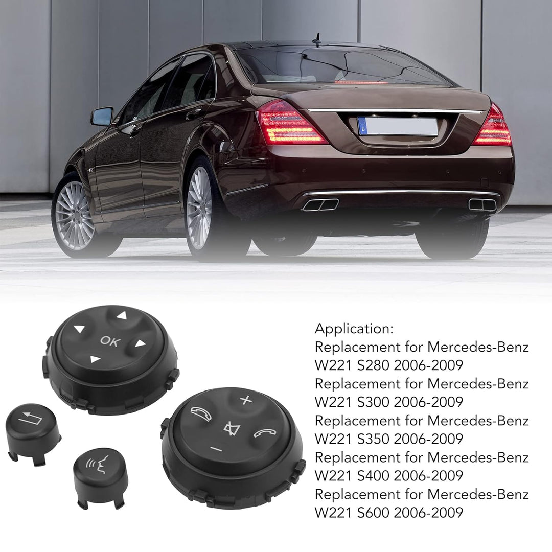 Auto-Lenkrad-Schalter-Tasten, 4 Stück Lenkrad-Steuer-Schalter-Taste, Ersatz für W221 S280 2006-2009