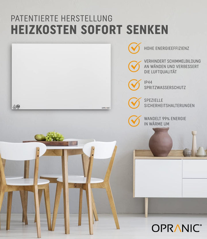 OPRANIC P5 Premium Infrarotheizung | 5 Jahre Garantie | Infrarot Wandheizung, Infrarotheizung Decken