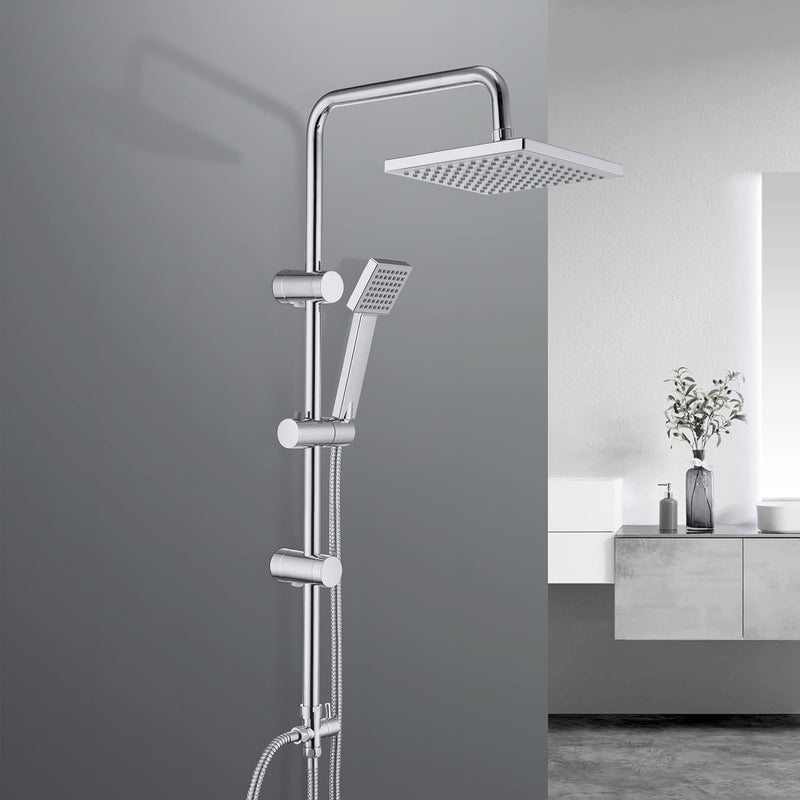 JOHO Edelstahl Regendusche Set, Duschset ohne Armatur, Duschsystem, Überkopfbrause Set, Duschstange