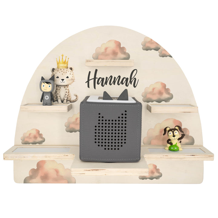 Geschenkfreude Personalisiertes Toniebox Regal für Kinderzimmer - Kinder Wandregal für Tonie Hörfigu