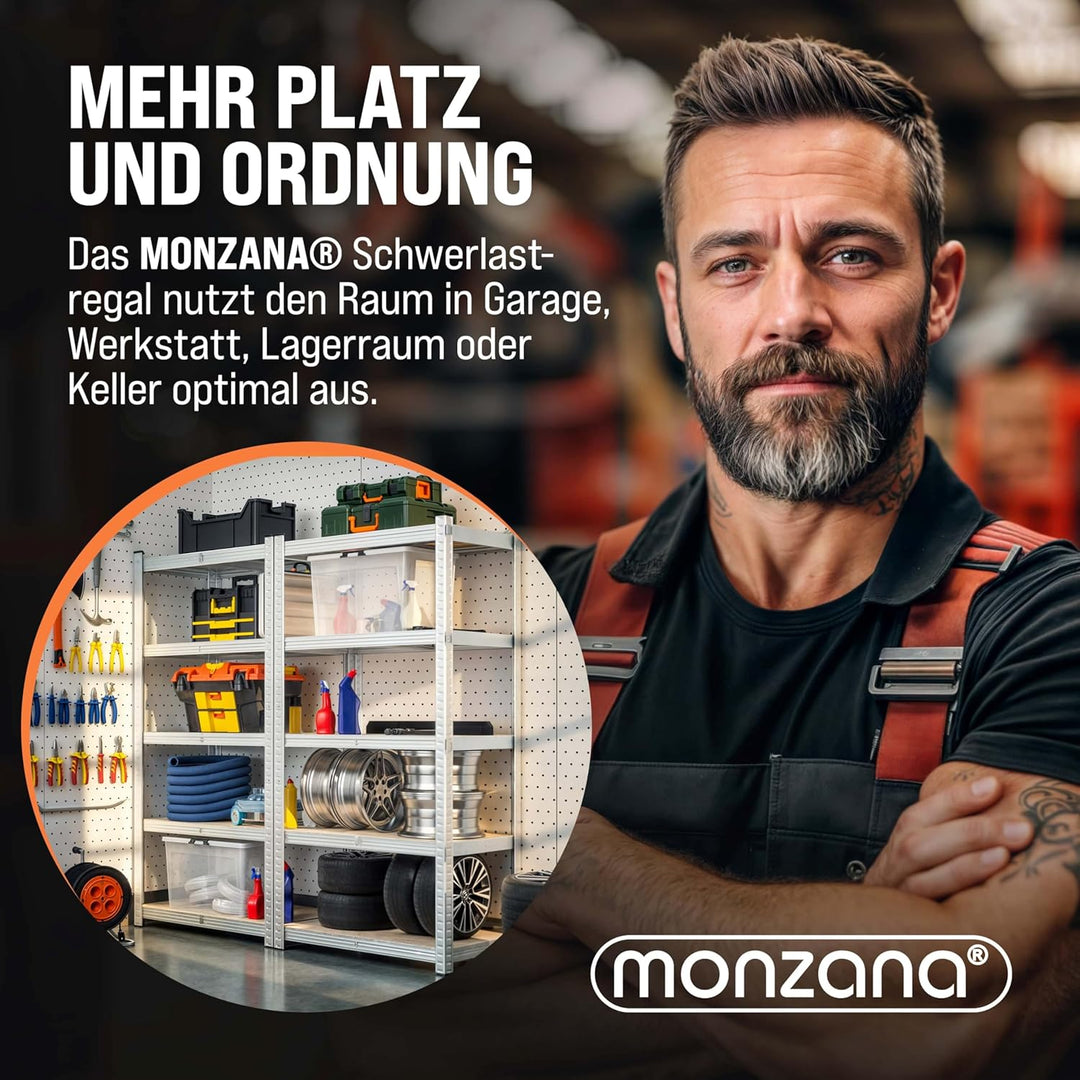 Monzana Schwerlastregal 170x75x30cm 350kg 5 MDF-Platten Regal Lagerregal Kellerregal Steckregal