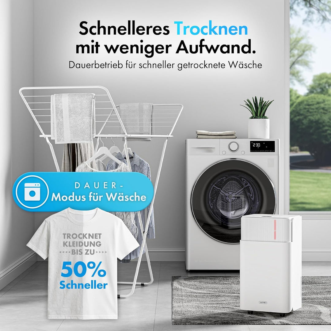 VonHaus Luftentfeuchter Elektrisch, 12L/24H, Entfeuchter für Keller, Raumentfeuchter Elektrisch 39dB